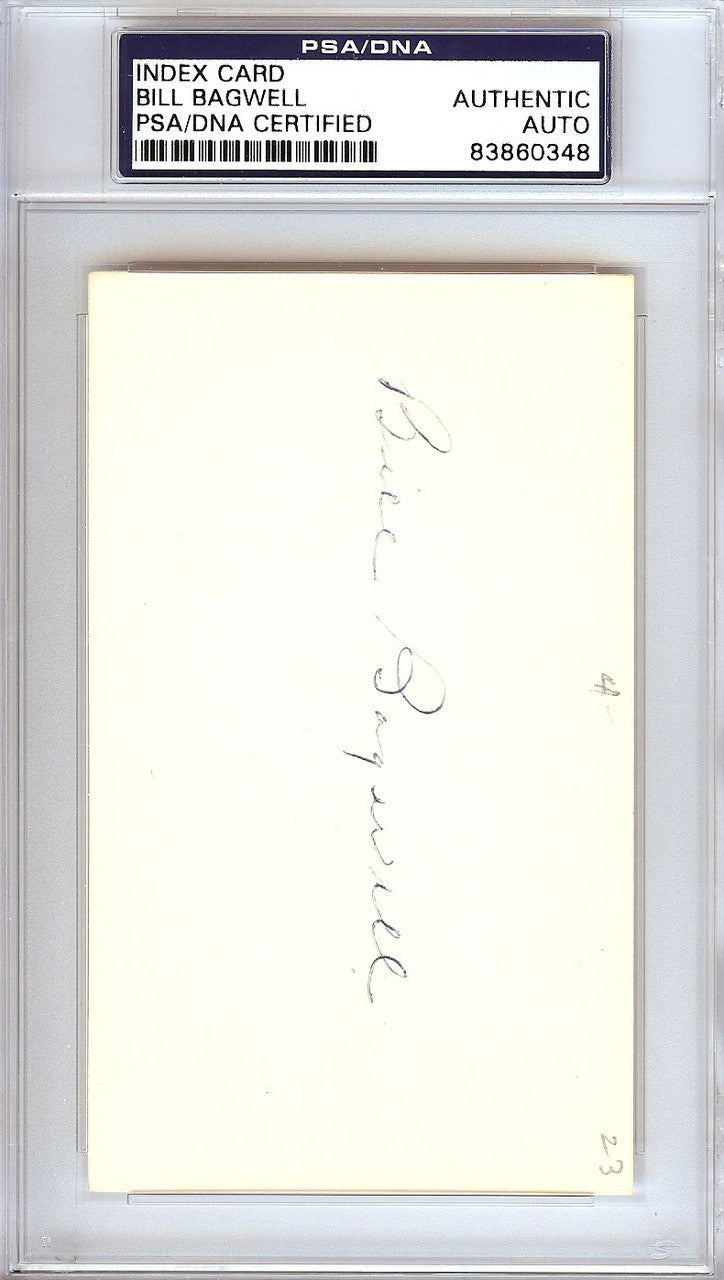 Bill Bagwell Autographed 3x5 Index Card Boston Braves, Philadelphia A's PSA/DNA #83860348