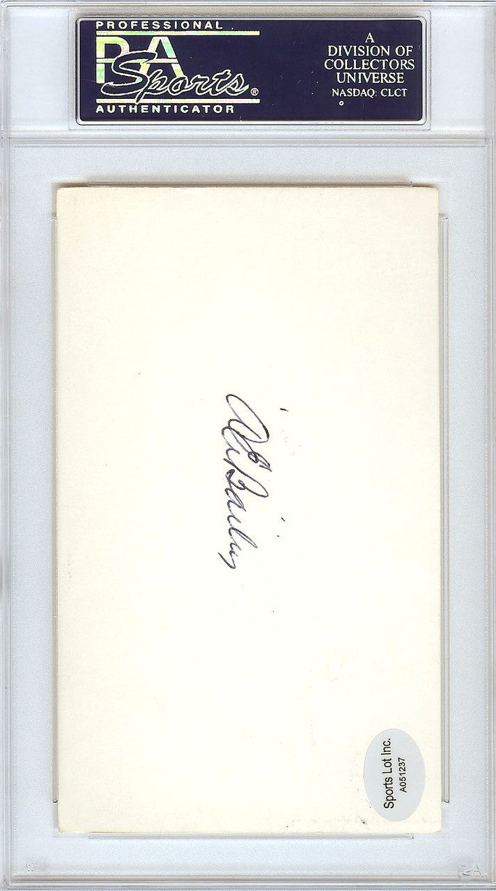 Gene Bailey Autographed 3x5 Index Card Boston Braves, Philadelphia A's Signed Twice PSA/DNA #83860352