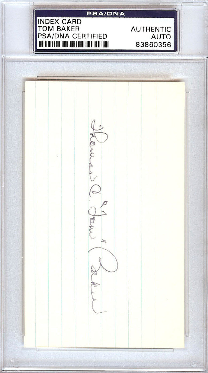 Tom "Rattlesnake" Baker Autographed 3x5 Index Card Brooklyn Dodgers PSA/DNA #83860356