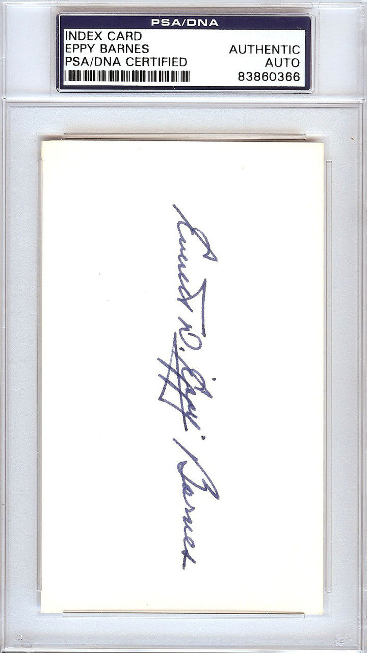 Everett Eppy Barnes Autographed 3x5 Index Card Pittsburgh Pirates PSA/DNA #83860366