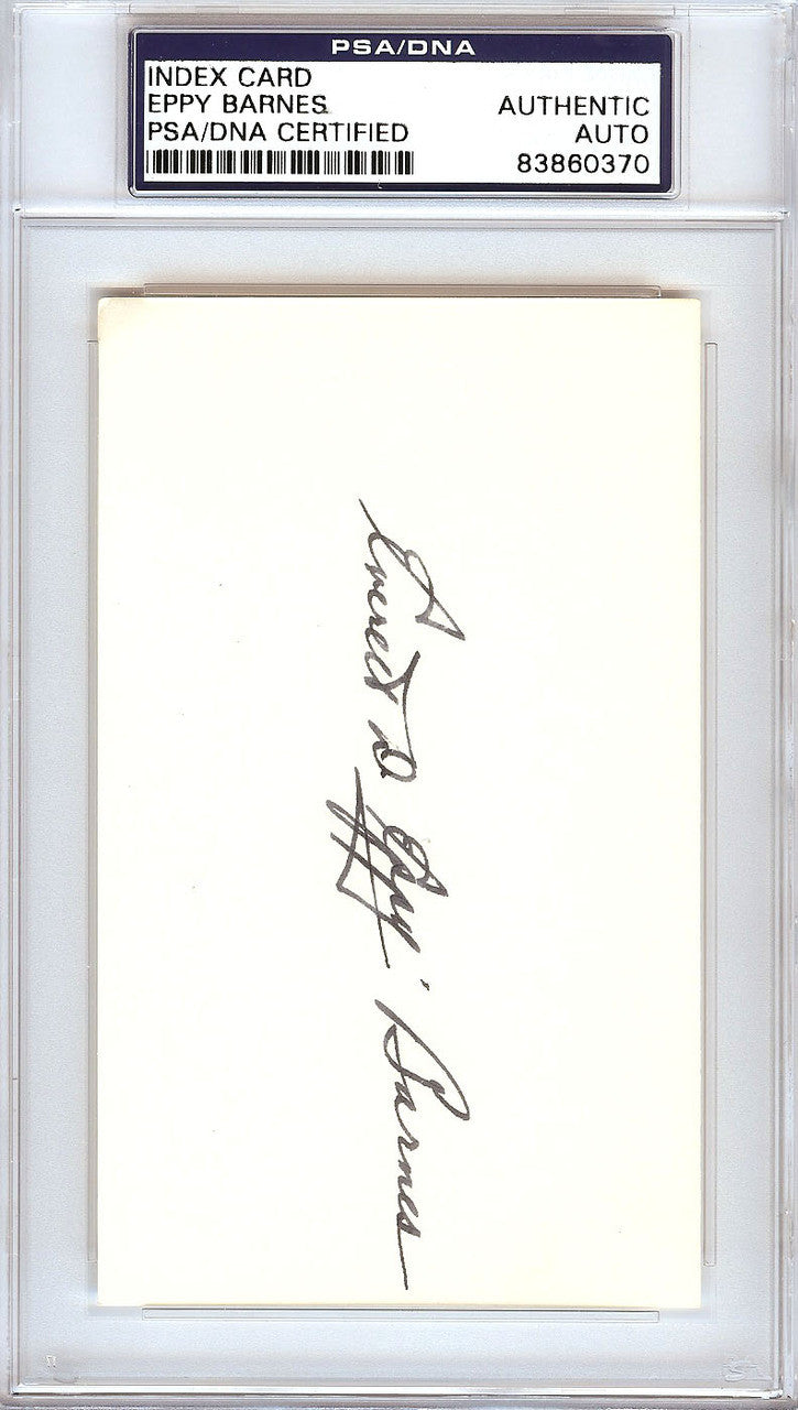Everett Eppy Barnes Autographed 3x5 Index Card Pittsburgh Pirates PSA/DNA #83860370