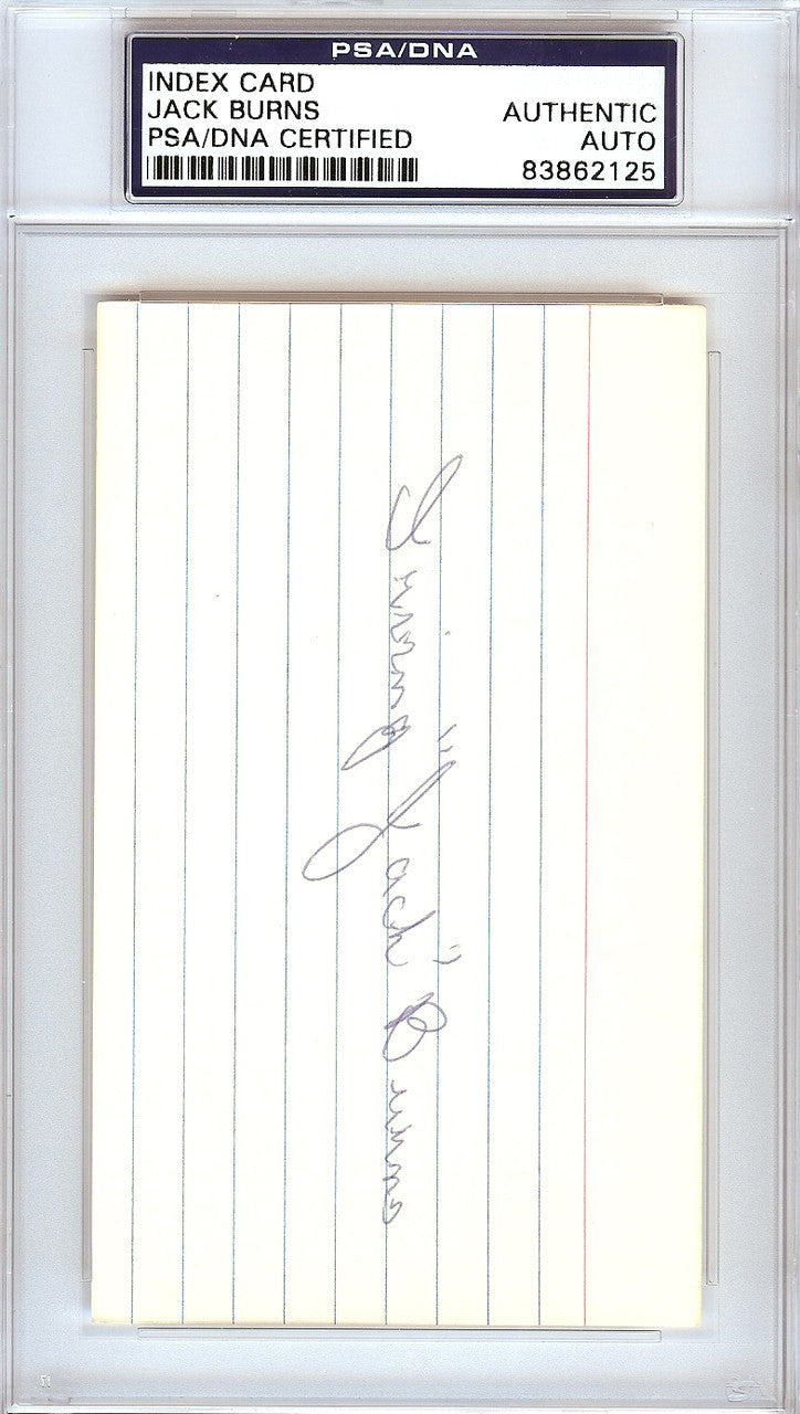 Irving Jack Burns Autographed 3x5 Index Card St. Louis Browns, Detroit Tigers PSA/DNA #83862125