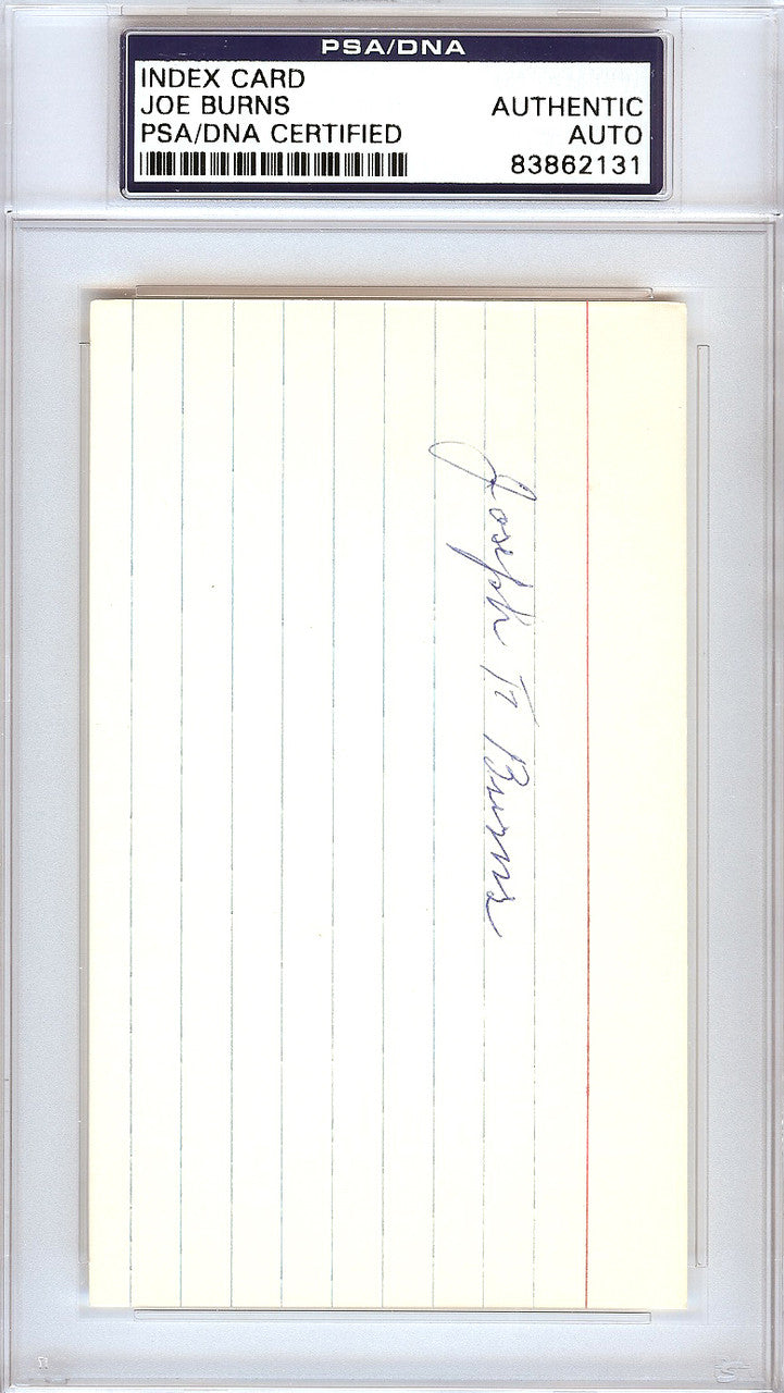 Joseph "Joe" Burns Autographed 3x5 Index Card Boston Braves PSA/DNA #83862131
