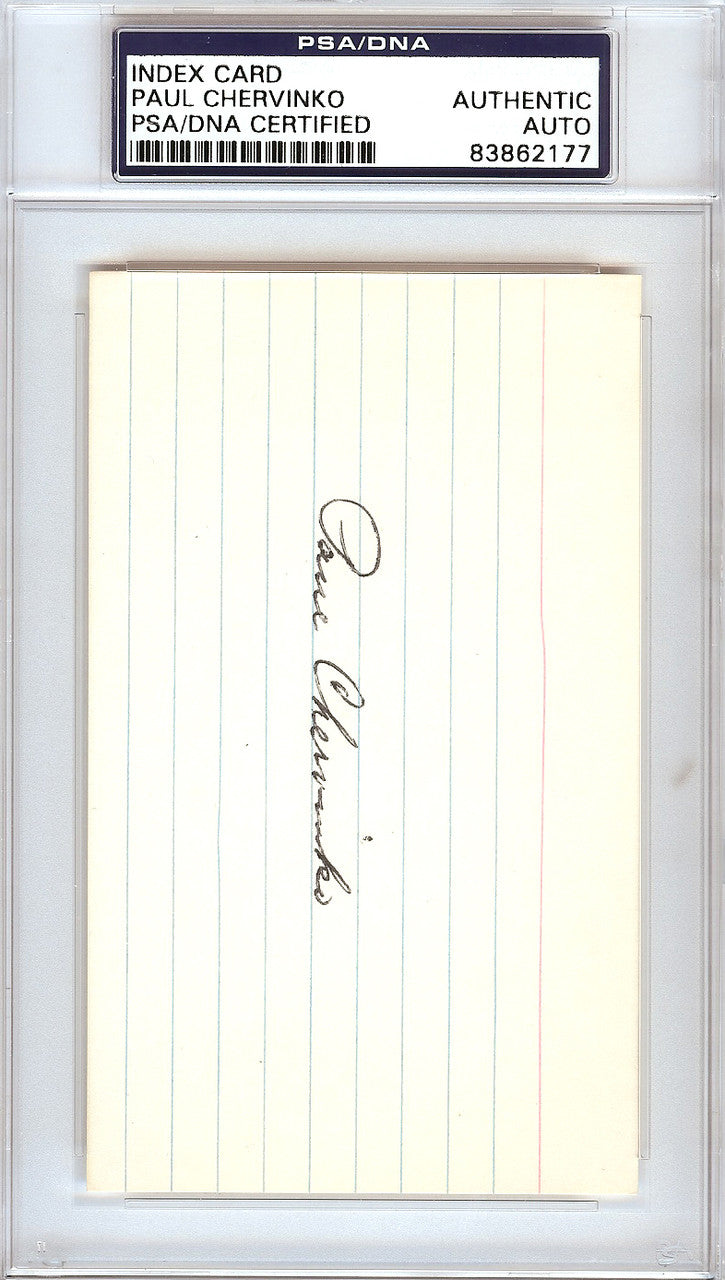 Paul Chervinko Autographed 3x5 Index Card Brooklyn Dodgers PSA/DNA #83862177