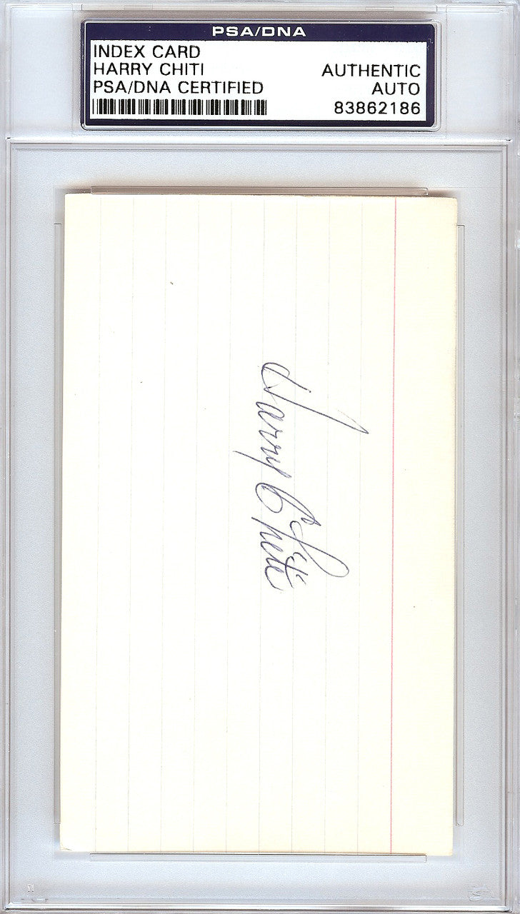 Harry Chiti Autographed 3x5 Index Card New York Mets, Chicago Cubs PSA/DNA #83862186