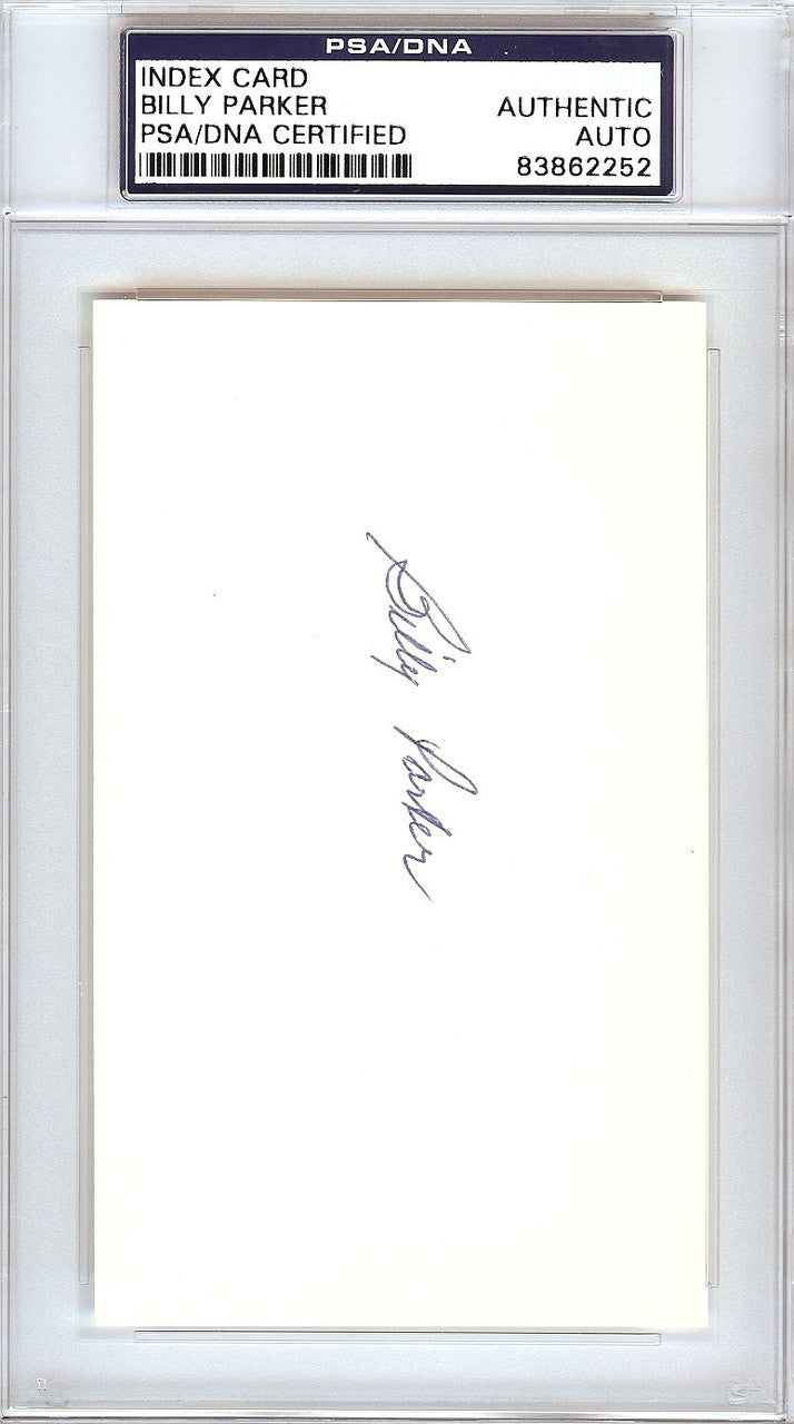 Billy Parker Autographed 3x5 Index Card California Angels PSA/DNA #83862252