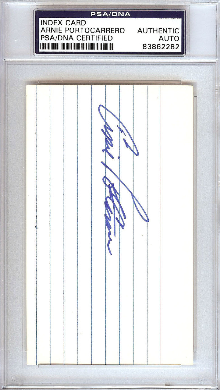 Arnie Portocarrero Autographed 3x5 Index Card Philadelphia A's PSA/DNA #83862282