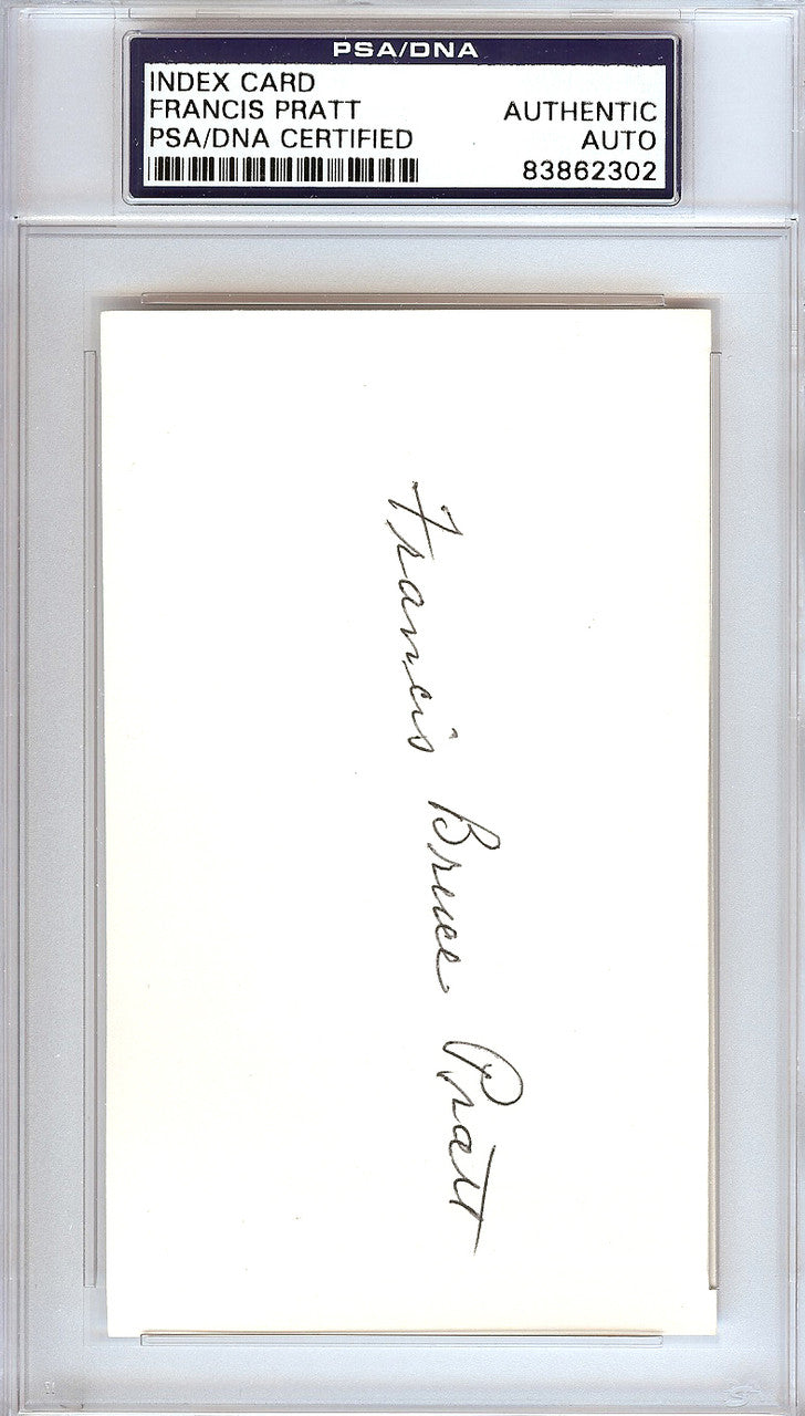 Frank Pratt Autographed 3x5 Index Card Chicago White Sox PSA/DNA #83862302