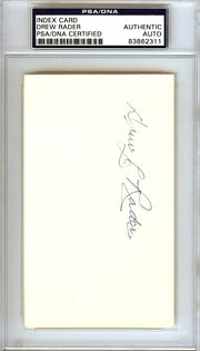 Drew "Lefty" Rader Autographed 3x5 Index Card Pittsburgh Pirates PSA/DNA #83862311