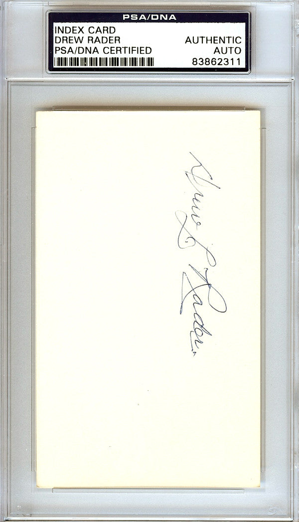 Drew "Lefty" Rader Autographed 3x5 Index Card Pittsburgh Pirates PSA/DNA #83862311