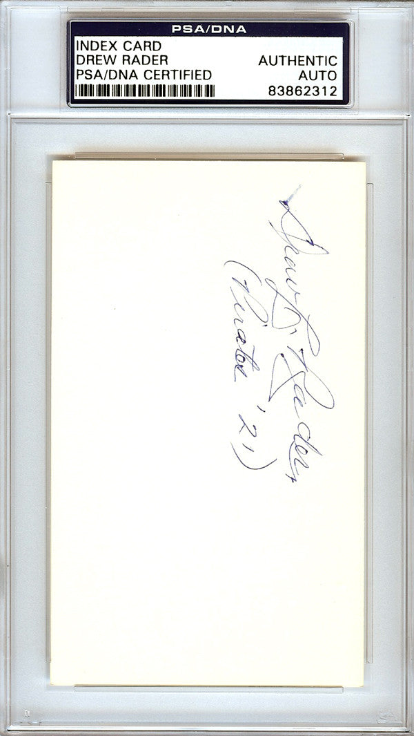 Drew "Lefty" Rader Autographed 3x5 Index Card Pittsburgh Pirates PSA/DNA #83862312