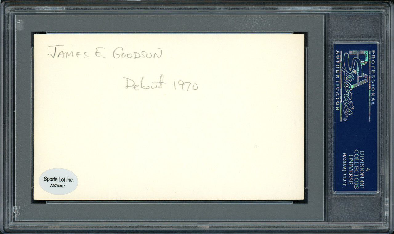 Ed Goodson Autographed 3x5 Index Card Los Angeles Dodgers, San Francisco Giants "God Loves You!" PSA/DNA #83862528