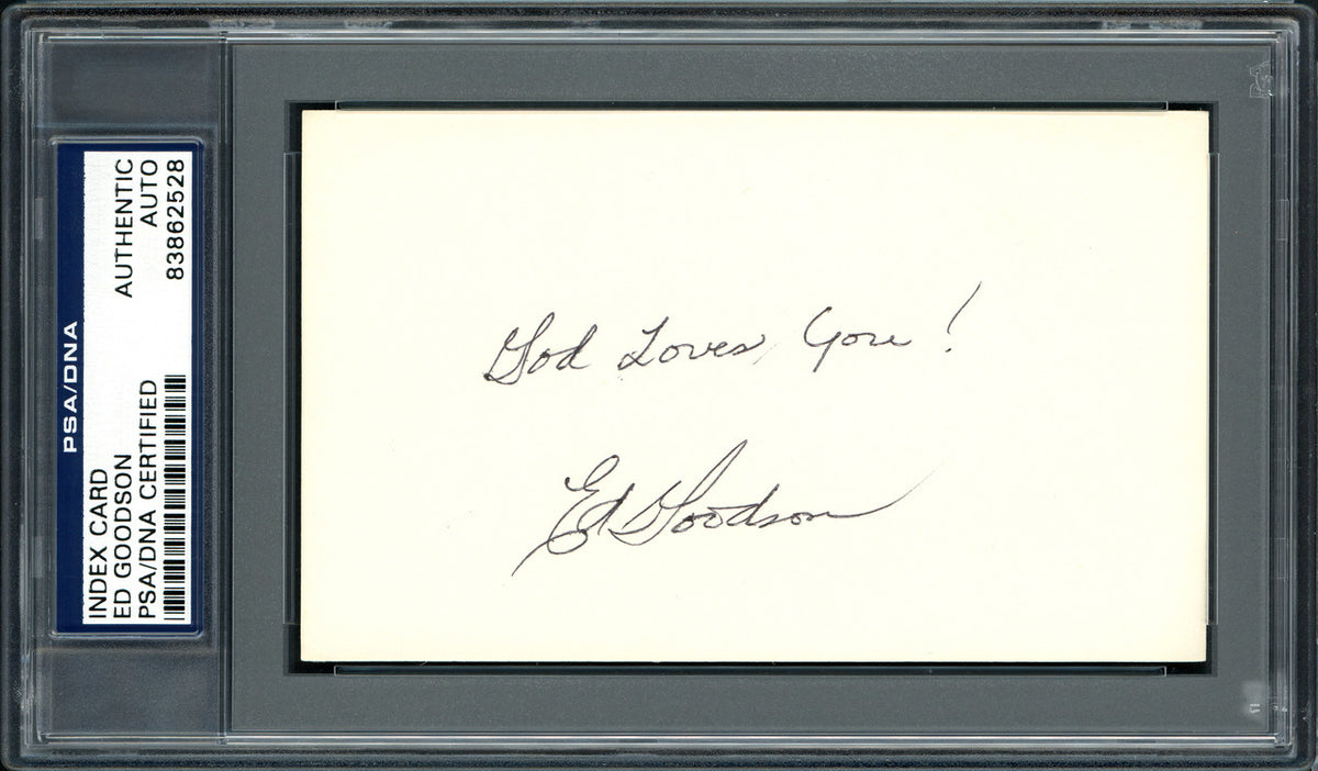 Ed Goodson Autographed 3x5 Index Card Los Angeles Dodgers, San Francisco Giants "God Loves You!" PSA/DNA #83862528