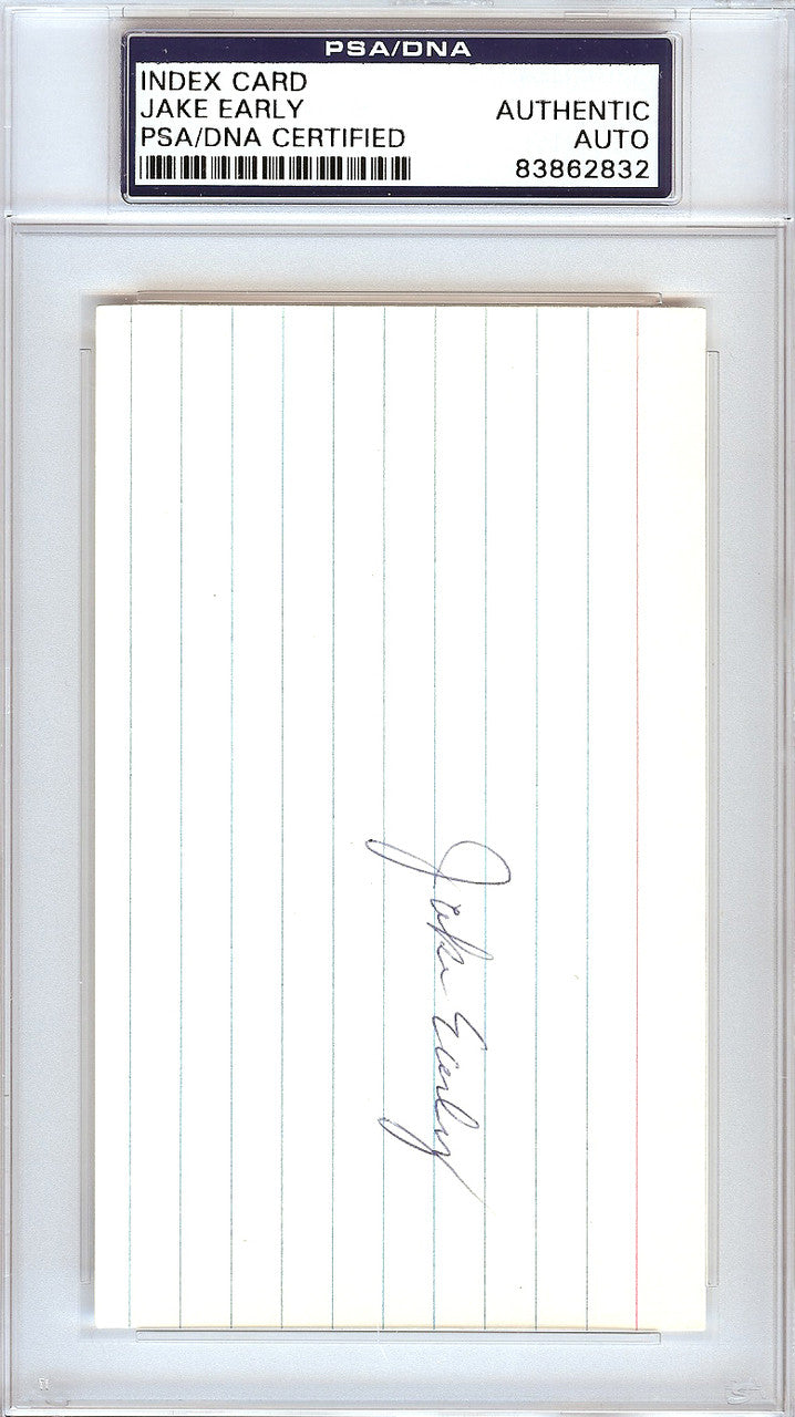 Jake Early Autographed 3x5 Index Card Washington Senators PSA/DNA #83862832
