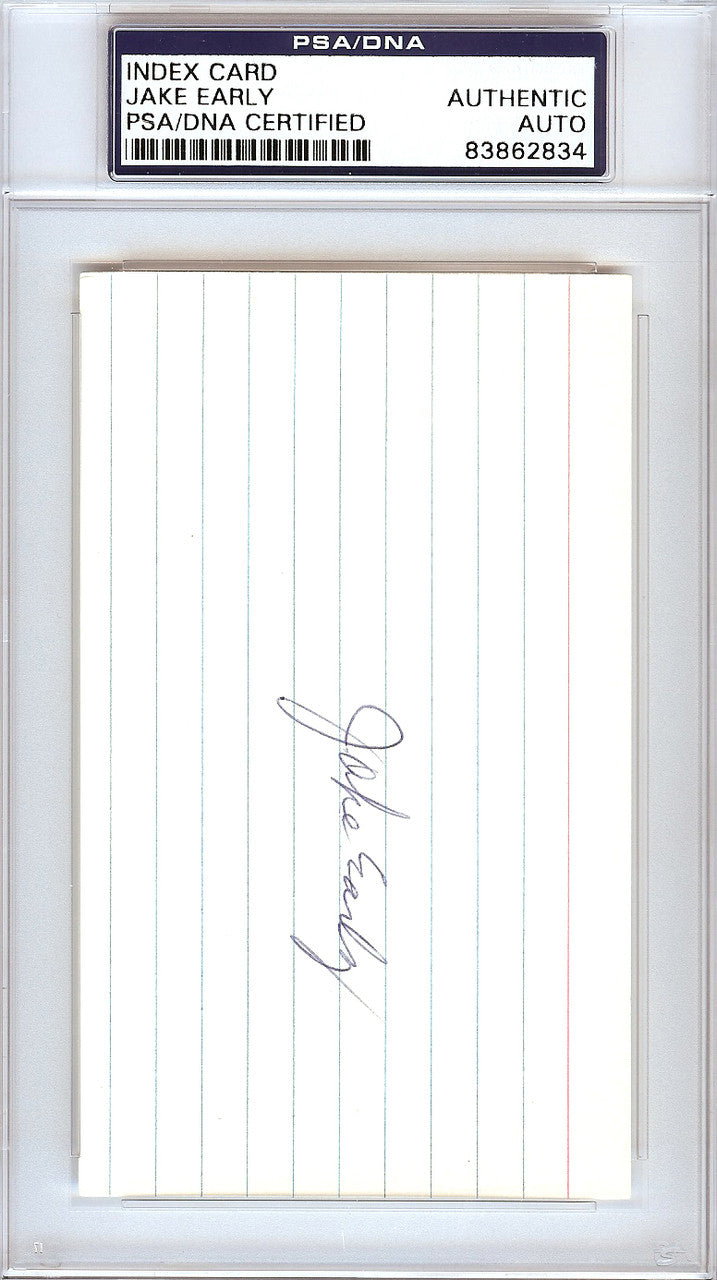 Jake Early Autographed 3x5 Index Card Washington Senators PSA/DNA #83862834