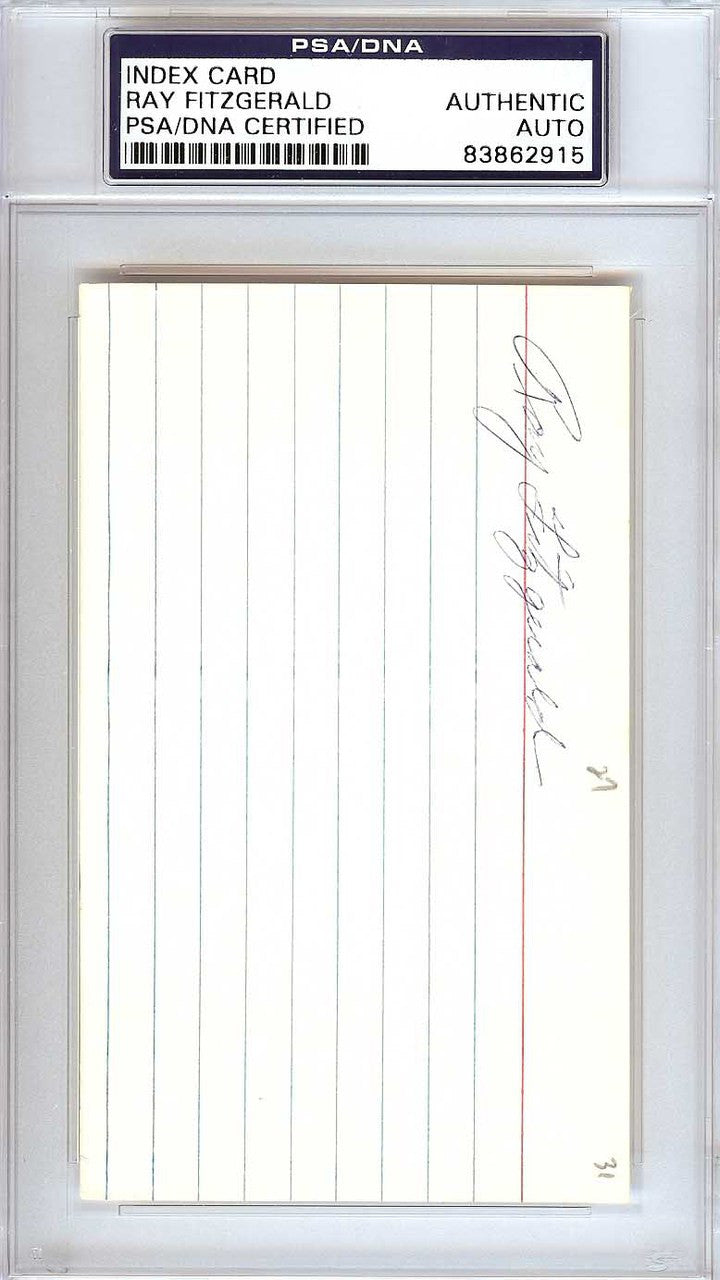 Ray Fitzgerald Autographed 3x5 Index Card Cincinnati Reds PSA/DNA #83862915