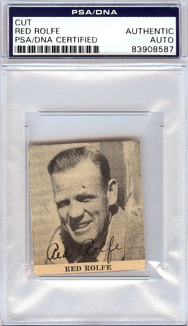 Red Rolfe Autographed 2x2 Newspaper Page Photo Yankees, Tigers PSA/DNA #83908587
