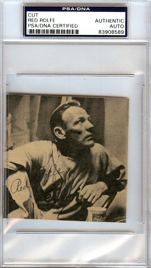 Red Rolfe Autographed 3x3 Newspaper Page Photo Detroit Tigers PSA/DNA #83908589