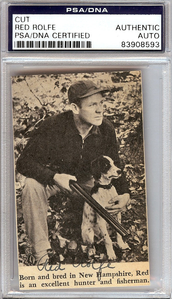 Red Rolfe Autographed 2.5x3.5 Newspaper Page Photo Yankees, Tigers PSA/DNA #83908593