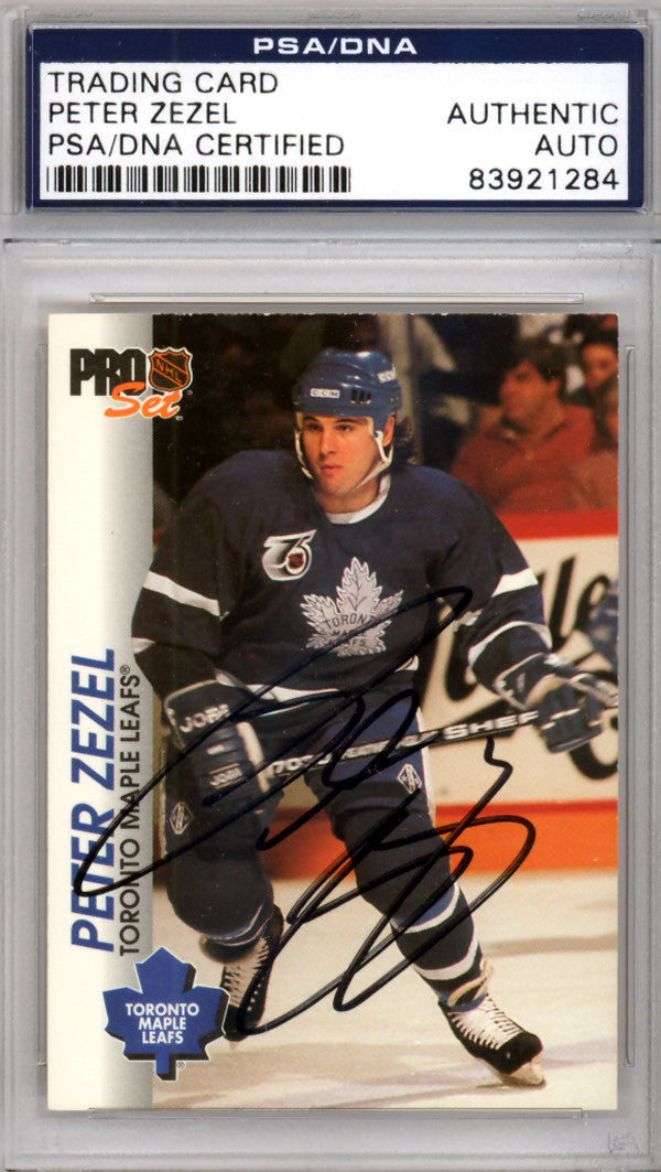 Peter Zezel Autographed 1992-93 Pro Set Card #187 Toronto Maple Leafs PSA/DNA #83921284