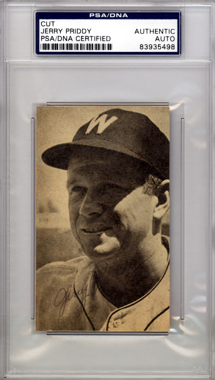 Jerry Priddy Autographed 2.5x4 Newspaper Page Photo Washington Senators PSA/DNA #83935498