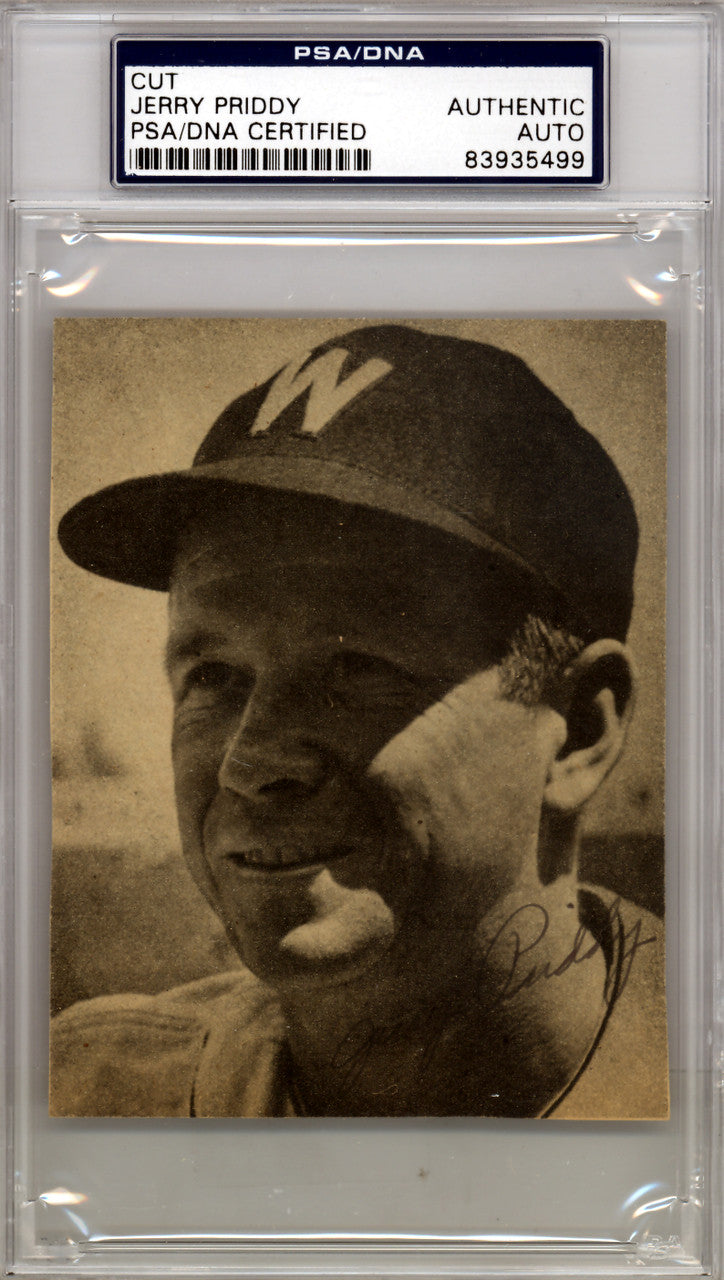 Jerry Priddy Autographed 3.5x4 Newspaper Page Photo Washington Senators PSA/DNA #83935499