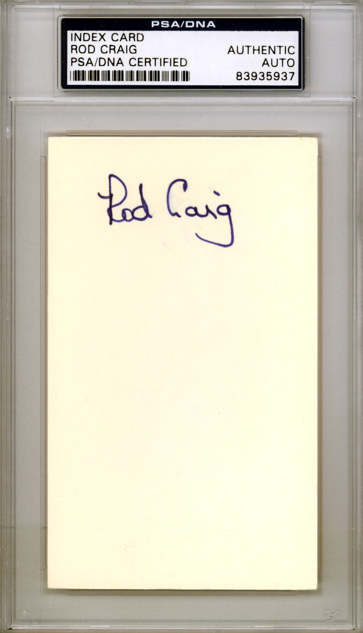Rod Rodney Craig Autographed 3x5 Index Card Seattle Mariners PSA/DNA #83935937