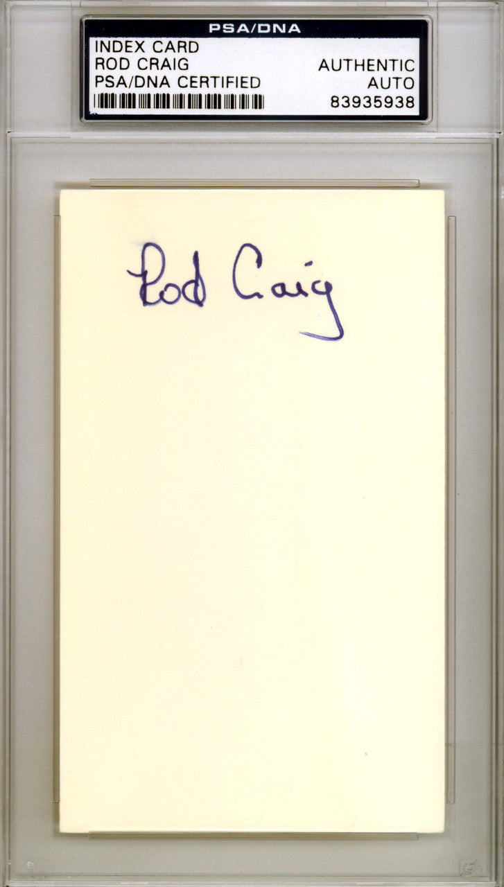 Rod Rodney Craig Autographed 3x5 Index Card Seattle Mariners PSA/DNA #83935938