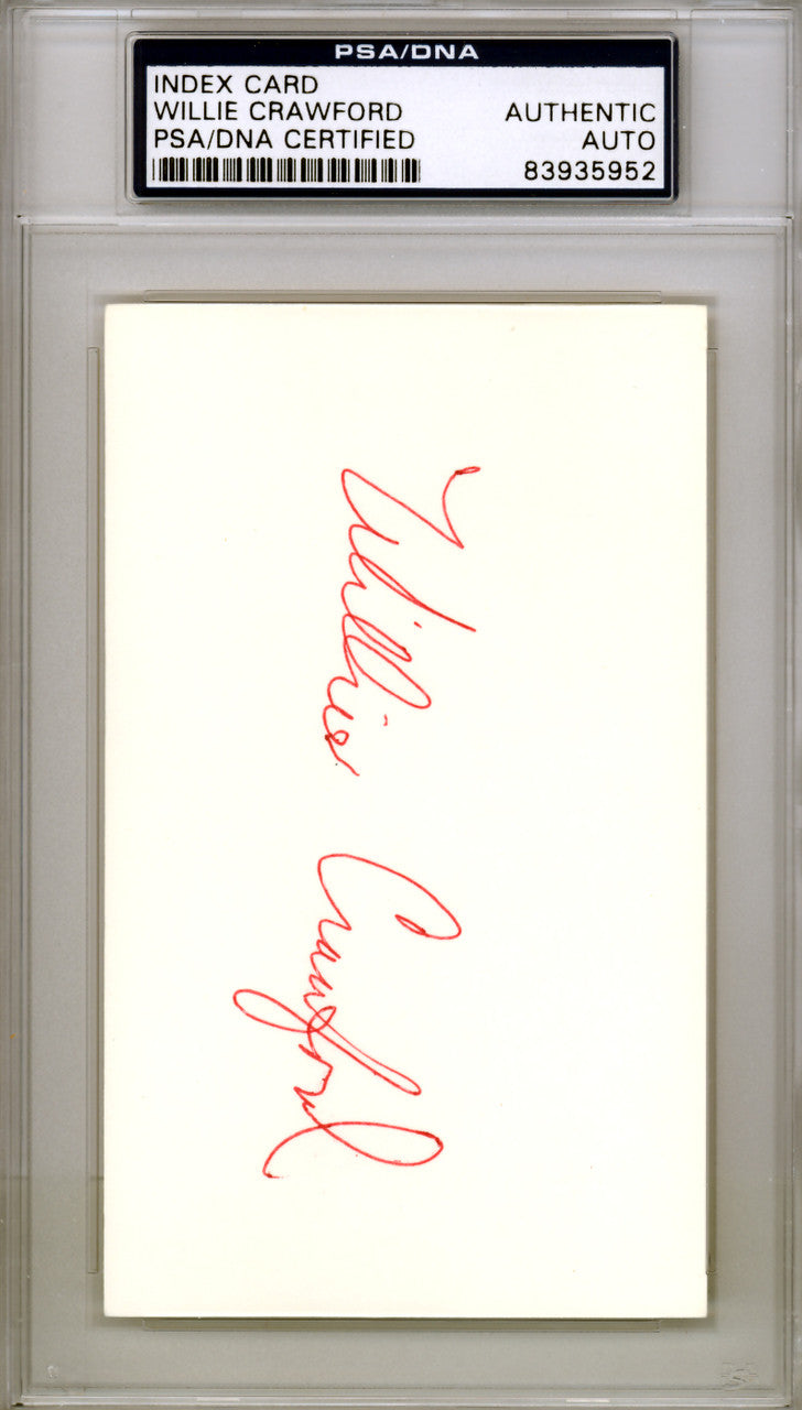 Willie Crawford Autographed 3x5 Index Card Los Angeles Dodgers PSA/DNA #83935952