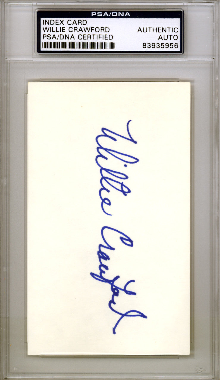 Willie Crawford Autographed 3x5 Index Card Los Angeles Dodgers PSA/DNA #83935956