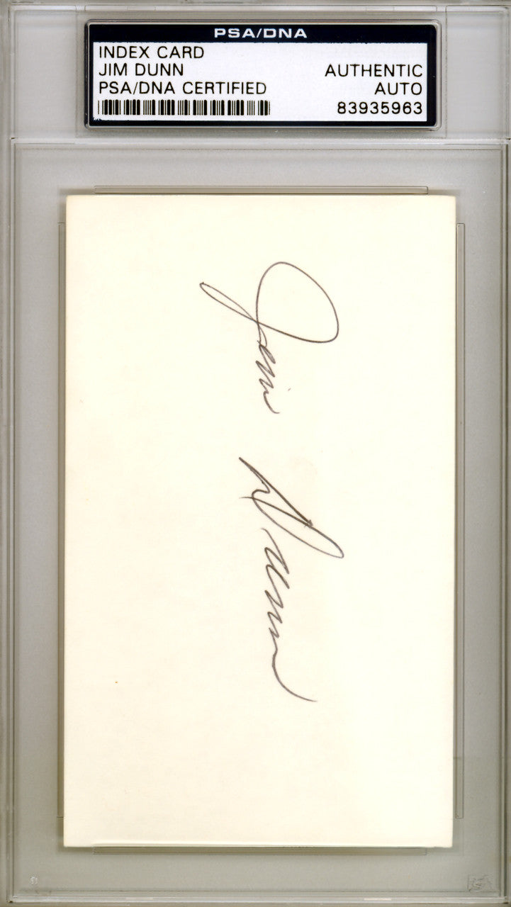 Jim Bill Dunn Autographed 3x5 Index Card Pittsburgh Pirates PSA/DNA #83935963