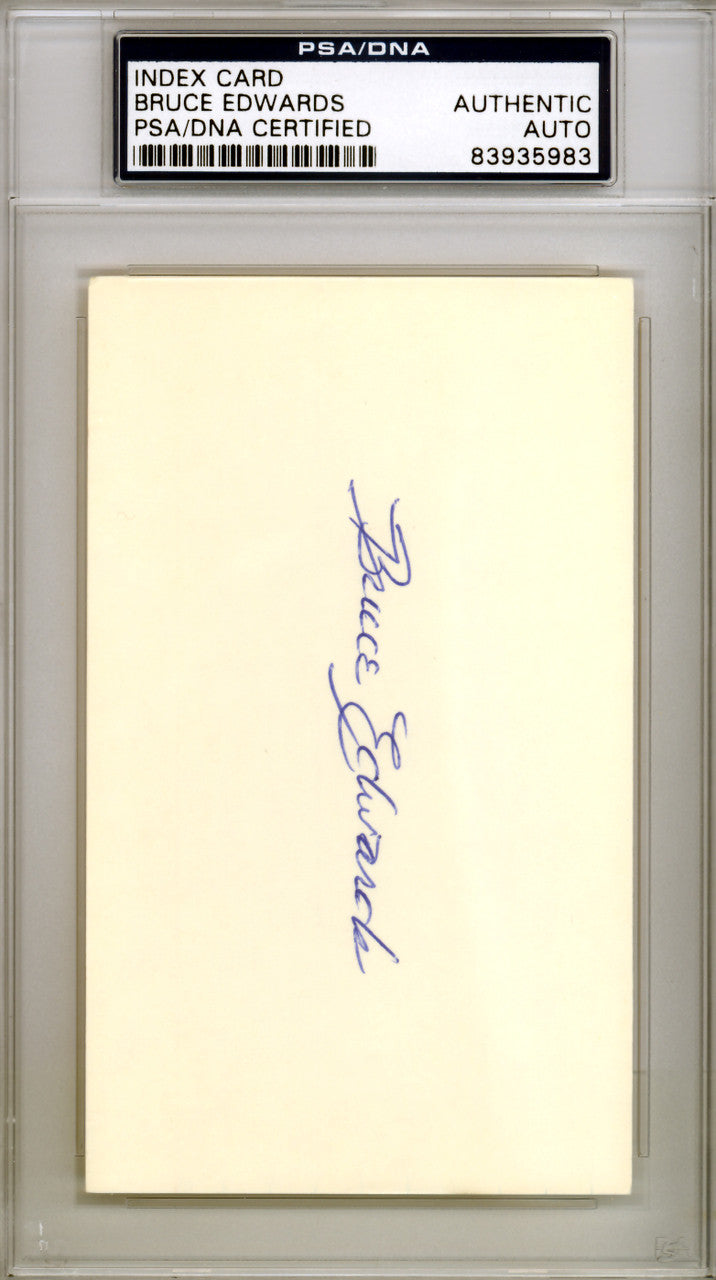Bruce Edwards Autographed 3x5 Index Card Brooklyn Dodgers PSA/DNA #83935983