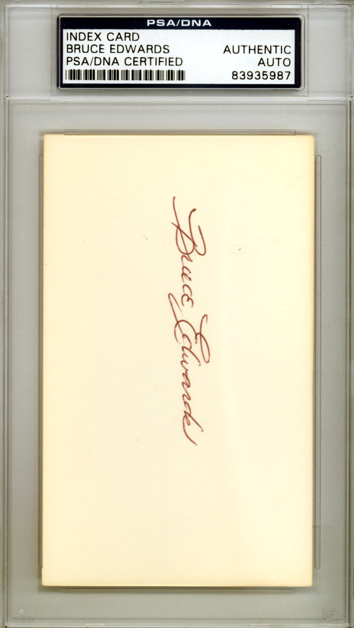 Bruce Edwards Autographed 3x5 Index Card Brooklyn Dodgers PSA/DNA #83935987