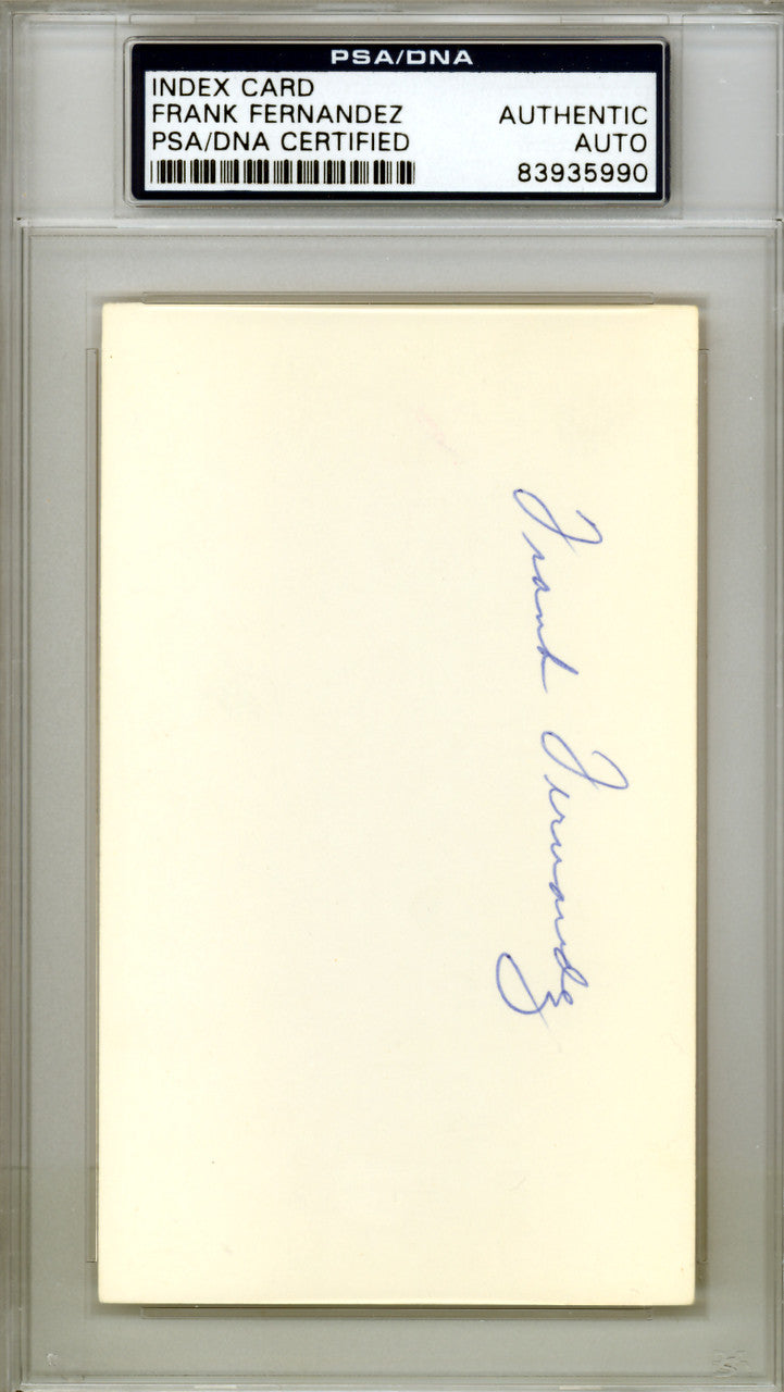 Frank Fernandez Autographed 3x5 Index Card New York Yankees PSA/DNA #83935990