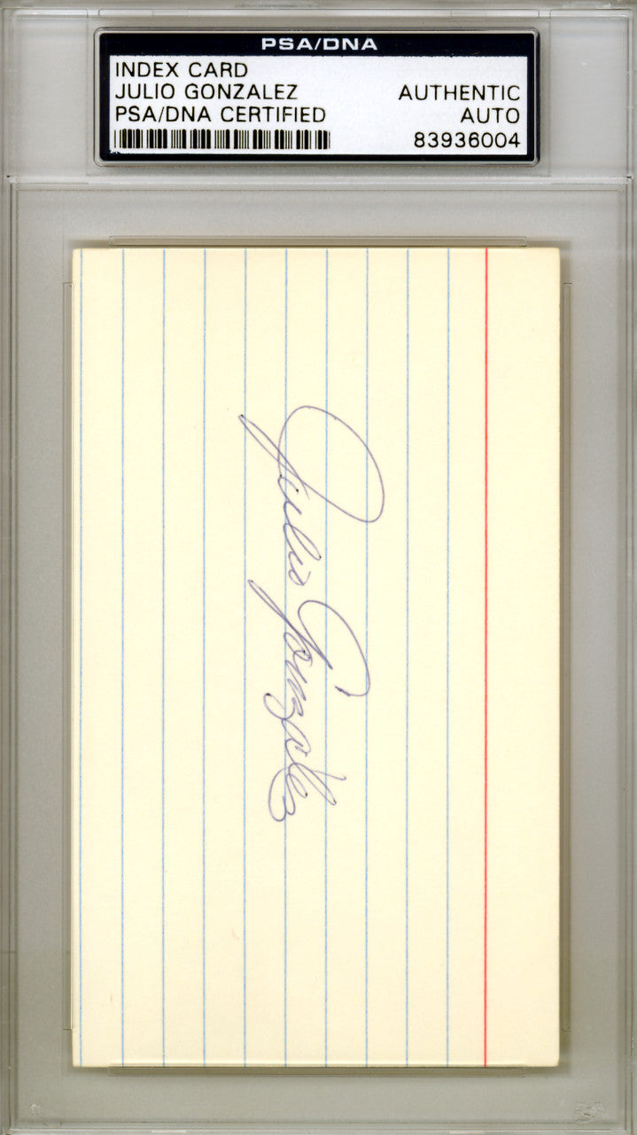 Julio Gonzalez Autographed 3x5 Index Card St. Louis Cardinals PSA/DNA #83936004