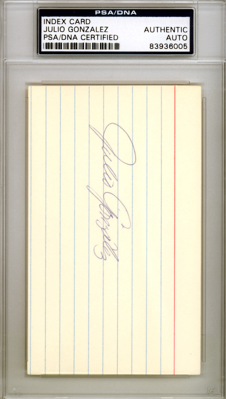 Julio Gonzalez Autographed 3x5 Index Card St. Louis Cardinals PSA/DNA #83936005