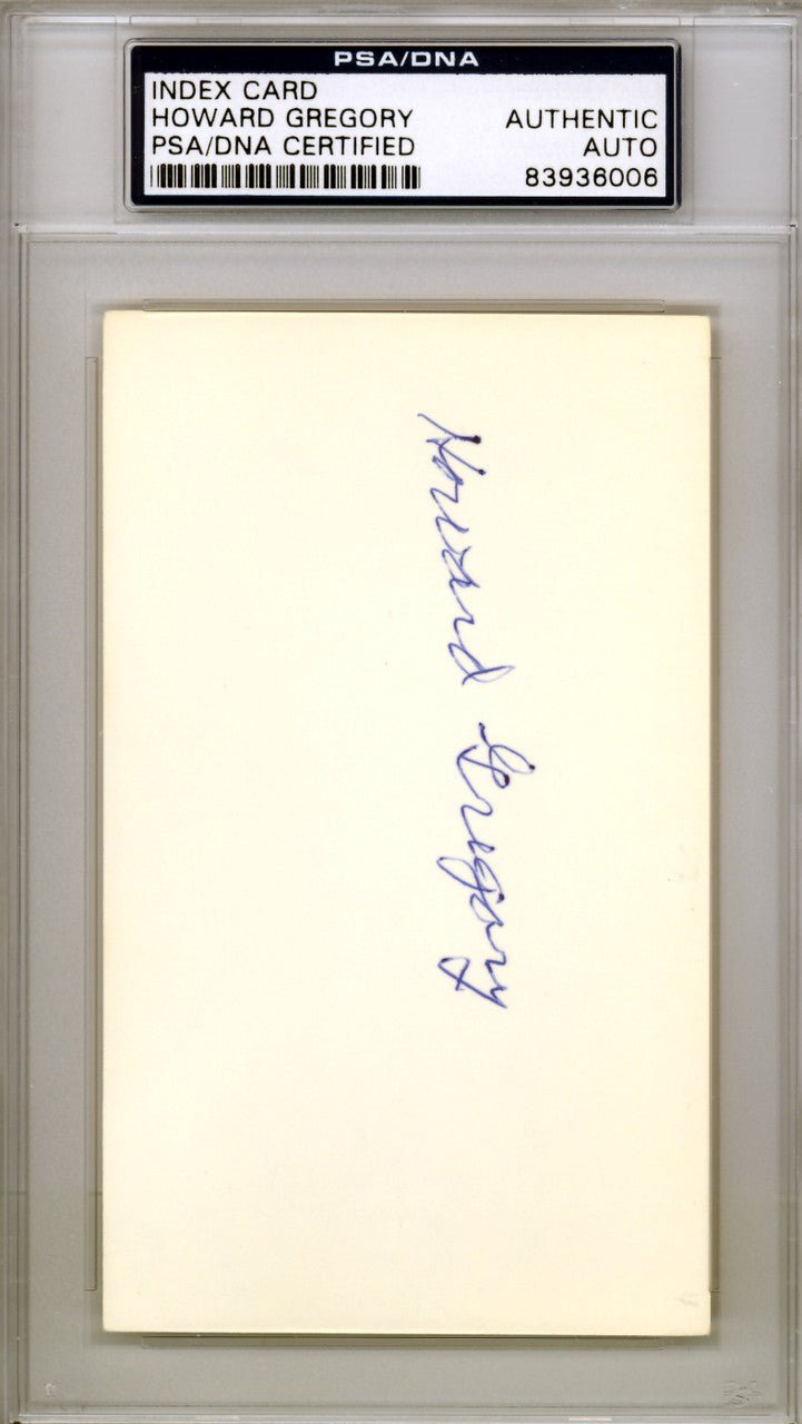 Howard W. "Howie" Gregory Autographed 3x5 Index Card St. Louis Browns PSA/DNA #83936006