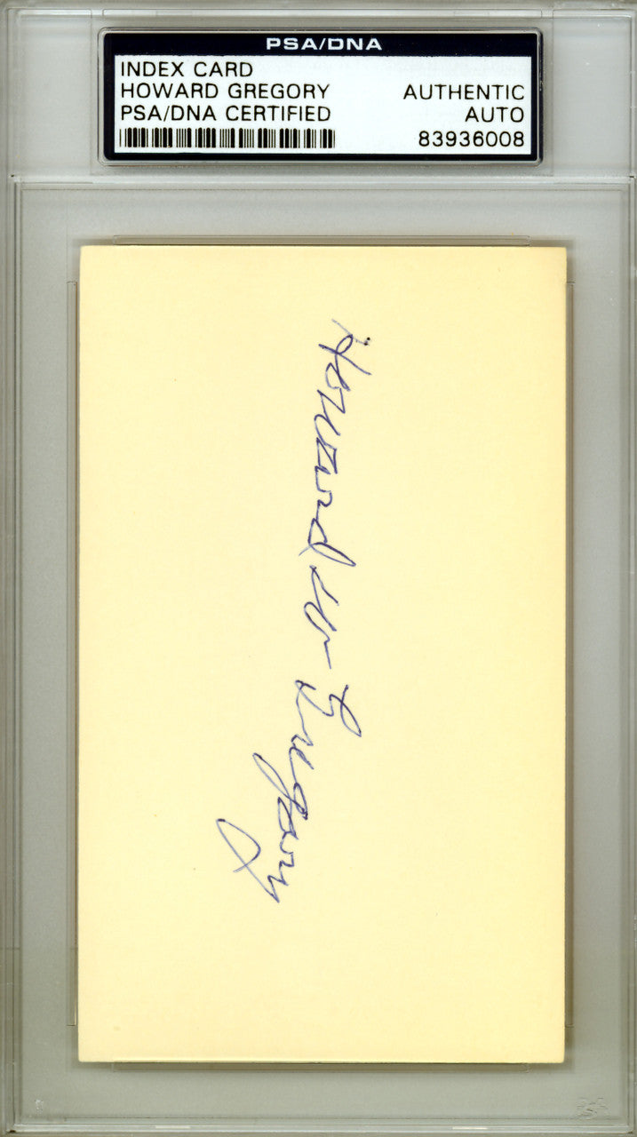 Howard W. "Howie" Gregory Autographed 3x5 Index Card St. Louis Browns PSA/DNA #83936008
