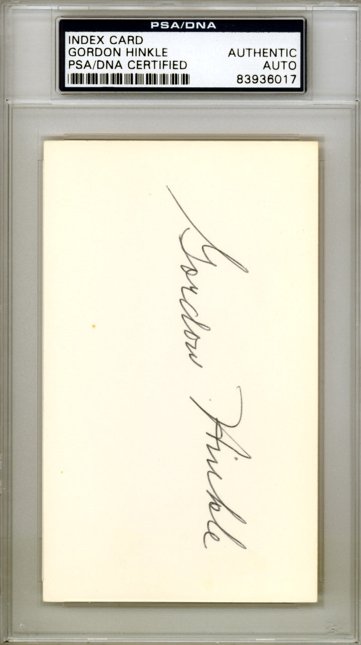 Gordon Hinkle Autographed 3x5 Index Card Boston Red Sox PSA/DNA #83936017