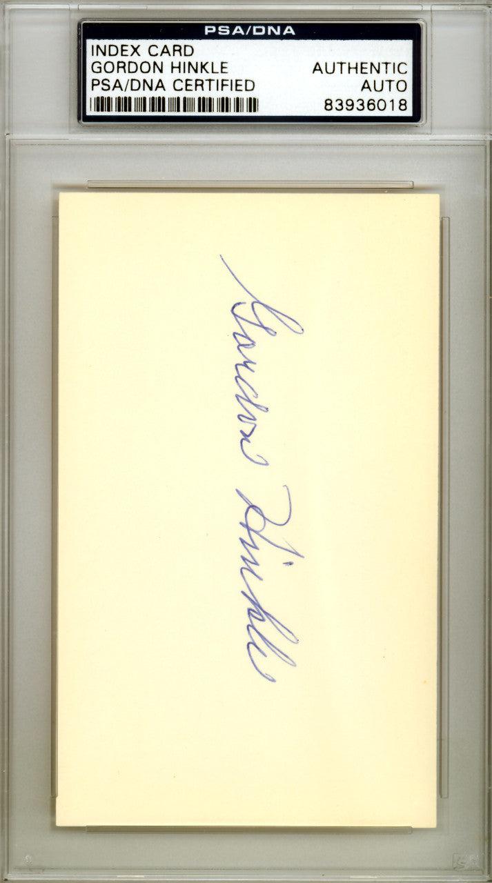 Gordon Hinkle Autographed 3x5 Index Card Boston Red Sox PSA/DNA #83936018