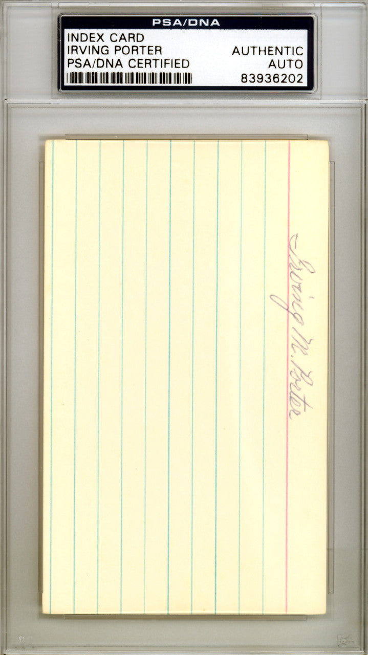Irving Irv Porter Autographed 3x5 Index Card Chicago White Sox PSA/DNA #83936202