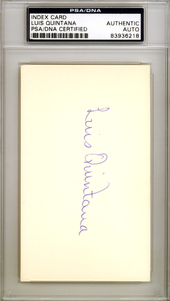 Luis Quintana Autographed 3x5 Index Card California Angels PSA/DNA #83936218