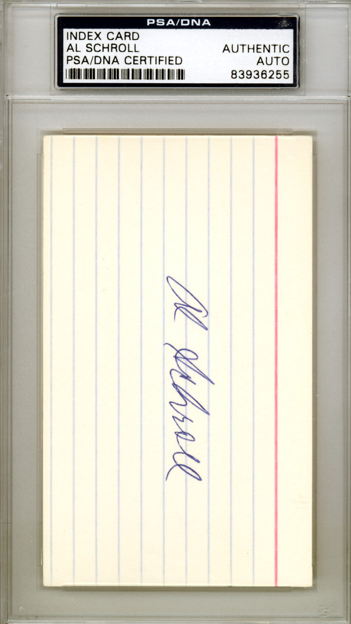 Al Schroll Autographed 3x5 Index Card Chicago Cubs PSA/DNA #83936255