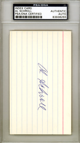 Al Schroll Autographed 3x5 Index Card Chicago Cubs PSA/DNA #83936255