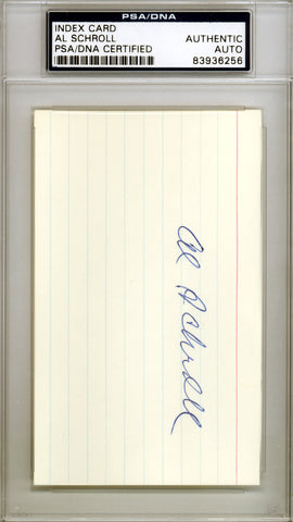 Al Schroll Autographed 3x5 Index Card Chicago Cubs PSA/DNA #83936256