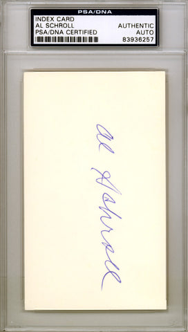 Al Schroll Autographed 3x5 Index Card Chicago Cubs PSA/DNA #83936257