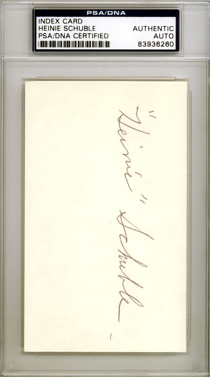 Heinie Schuble Autographed 3x5 Index Card Detroit Tigers, St. Louis Cardinals PSA/DNA #83936260