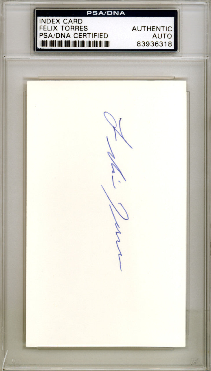 Felix Torres Autographed 3x5 Index Card Los Angeles Angels PSA/DNA #83936318