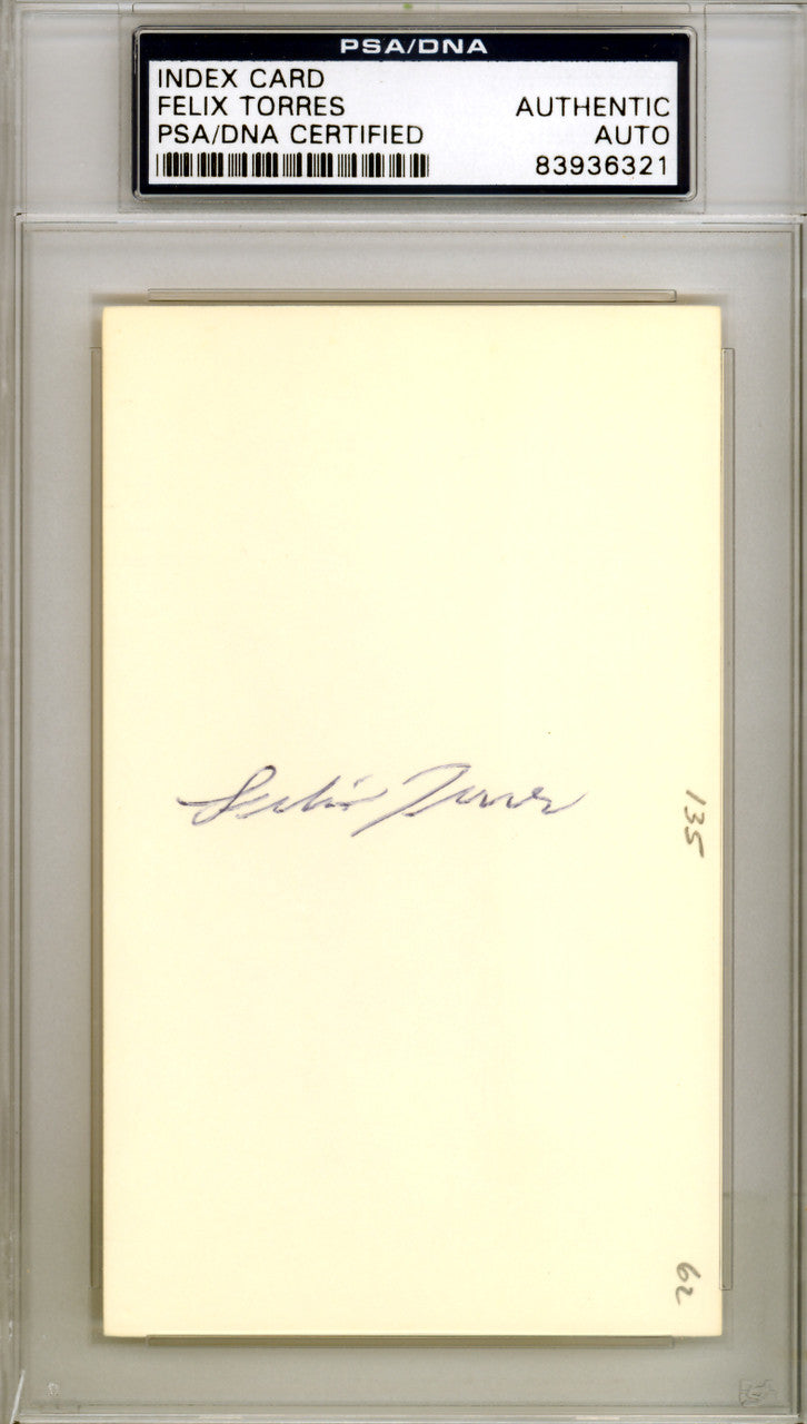 Felix Torres Autographed 3x5 Index Card Los Angeles Angels PSA/DNA #83936321