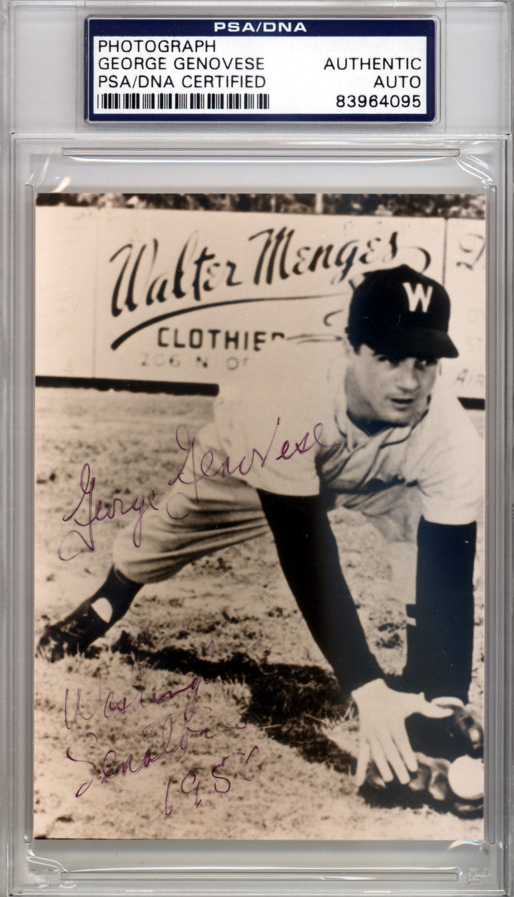 George Genevese Autographed 3.5x5 Photo Washington Senators PSA/DNA #83964095